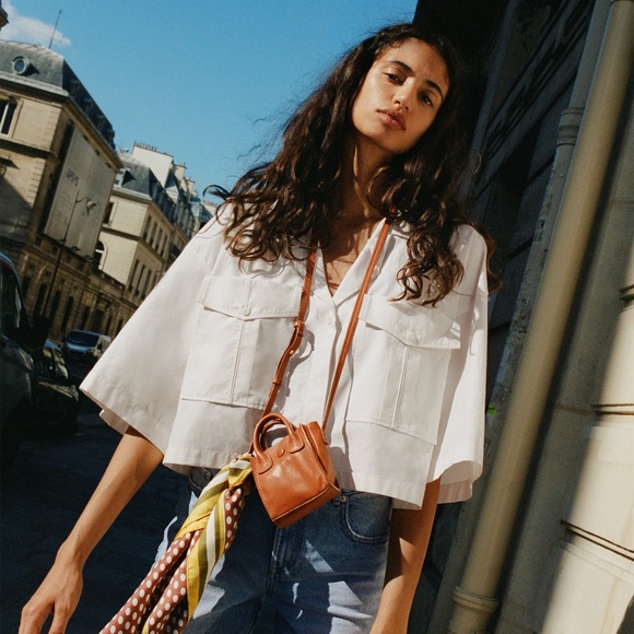 Zara Tops - Zara oversized cropped shirt XS New